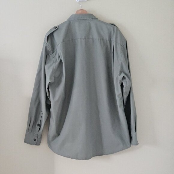 Cabela's Shirt Men XL Military Green Safari Series LS Buttons Pockets Cotton - Picture 16 of 16